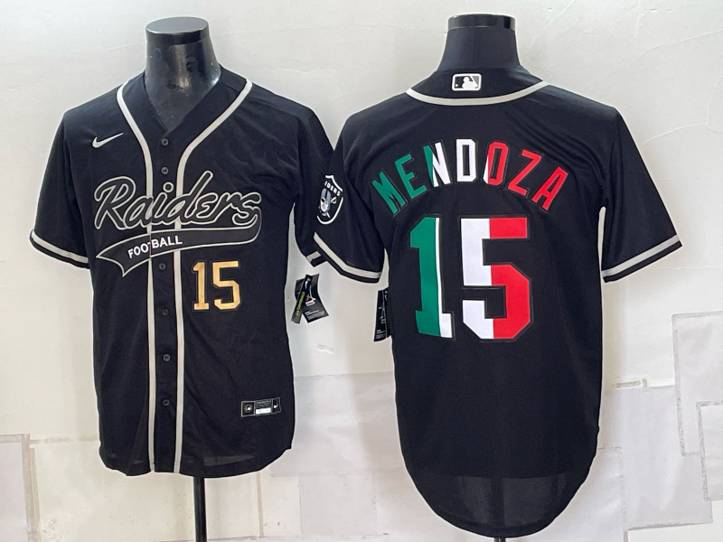 Men 2026 Oakland Raiders #15 Mendoza black Nike Limited NFL Jersey 0930005